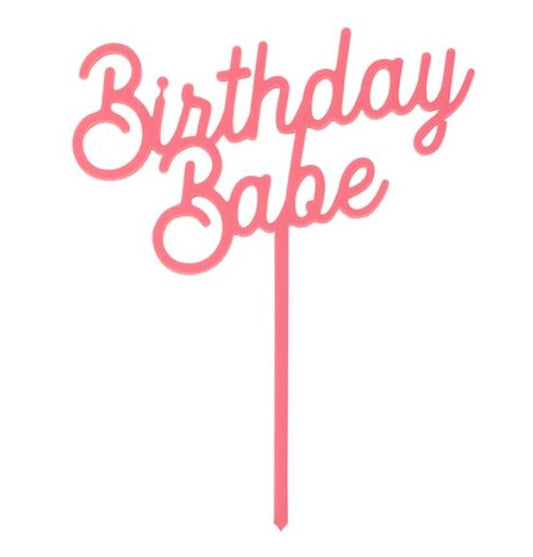 Acrylic Birthday Babe Cake Topper