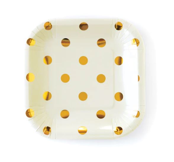 Cream Polka Dot Plates