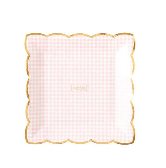 My Minds Eye Pink Gingham Plate