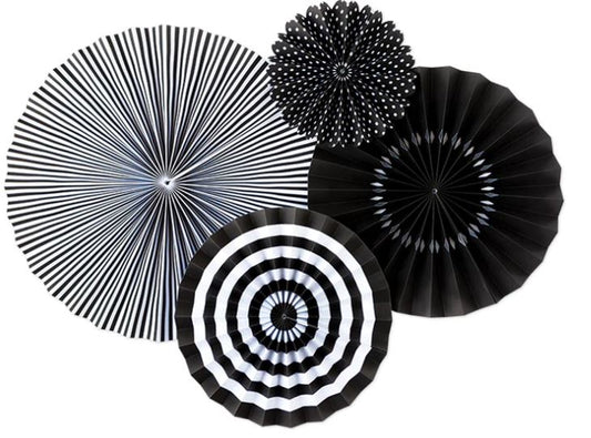 Black White Party Fans