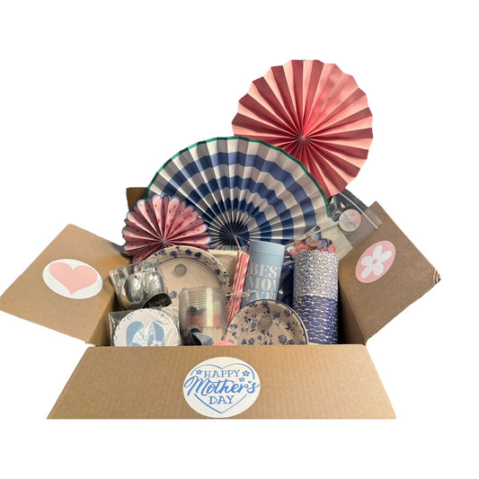 Blue Mother's Day Party Box for 16 Guests