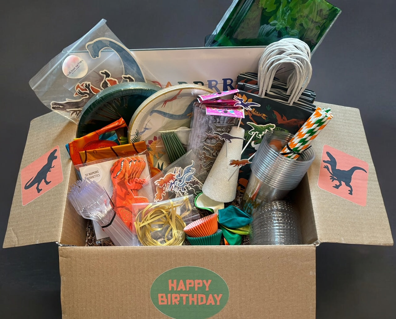 Dinosaur Birthday Party Box for 16