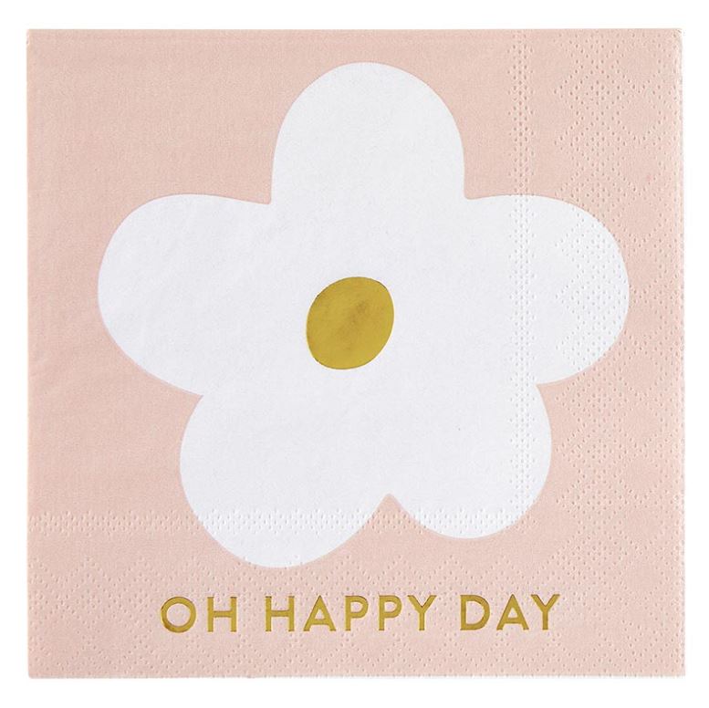 Oh Happy Days Flower Cocktail Napkins