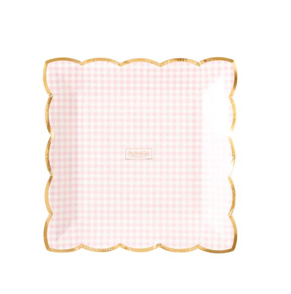 My Minds Eye Pink Gingham Plate